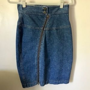 Vintage knee length denim skirt